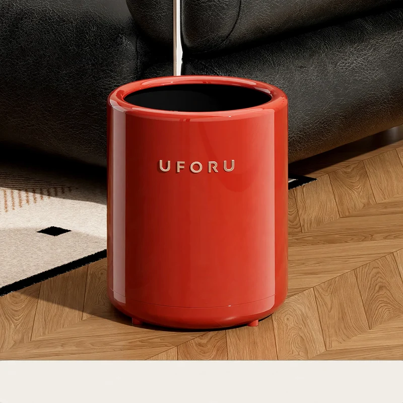 Großer Mülleimer mit Rollen und Pünktchen-Design