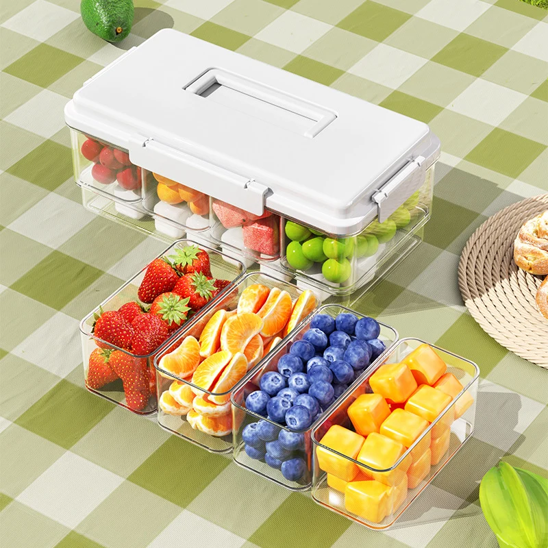 Geteilte Frischhaltebox mit Tragegriff, 1–2 L