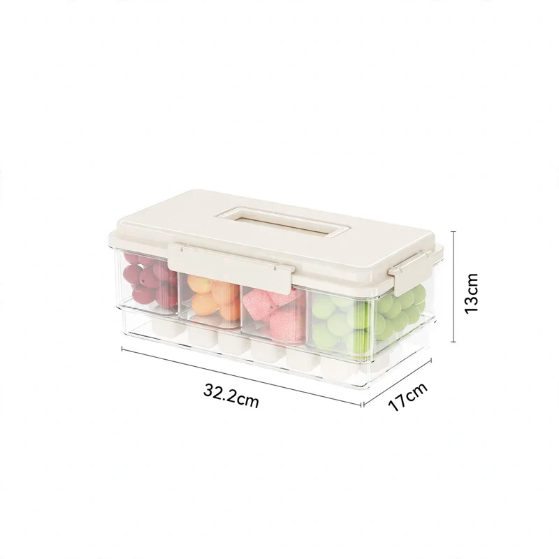 Geteilte Frischhaltebox mit Tragegriff, 1–2 L