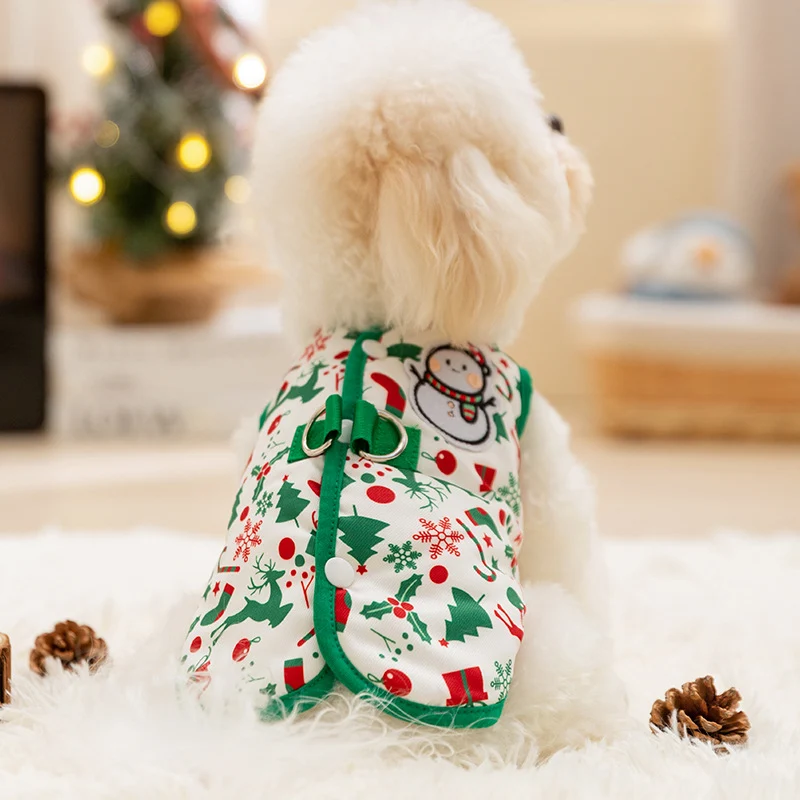 Wärmeweste für kleine Hunde mit Schneemann-Design