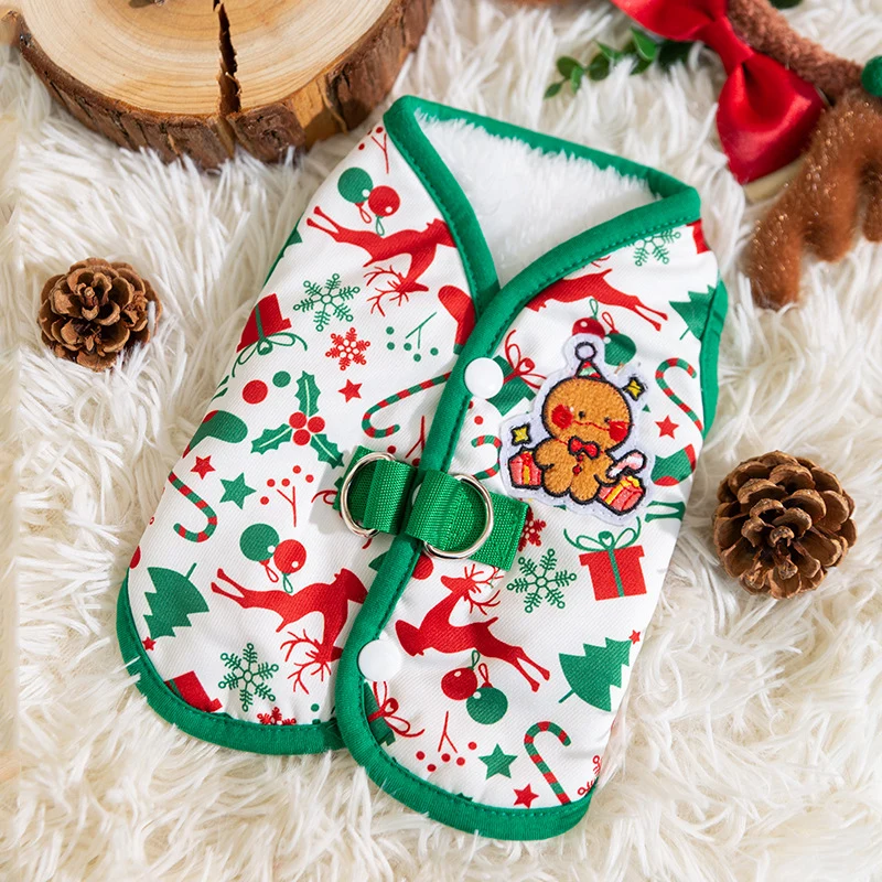 Wärmeweste für kleine Hunde mit Schneemann-Design
