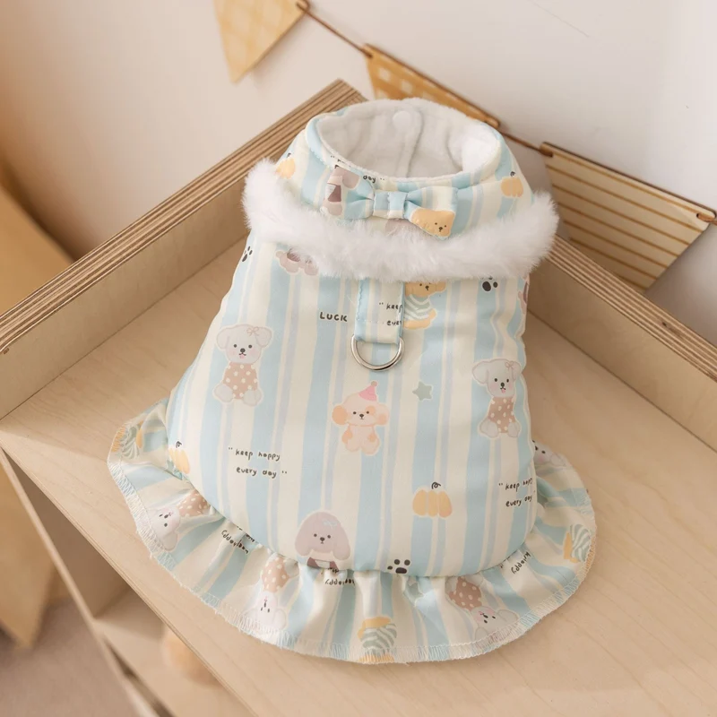 Wärmekleid für Katzen, Pfirsichhaut und Lammfell