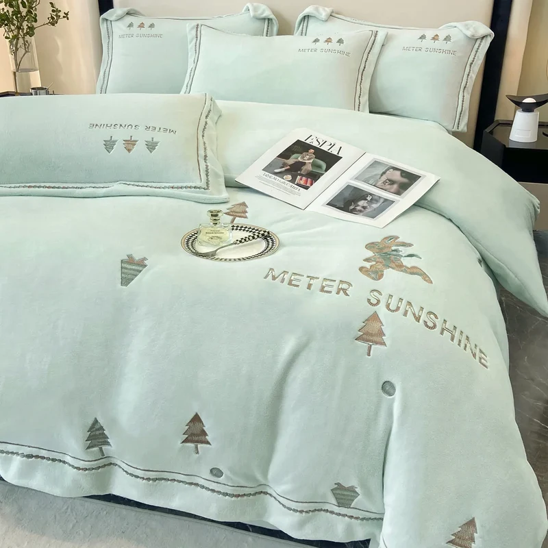 Winter-Bettwäsche-Set aus Milchfaser, 4-teilig