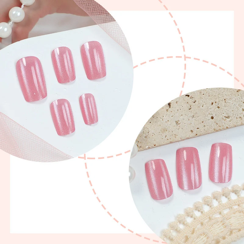 Elegantes Glitter-Akzent Press-On Nagelset