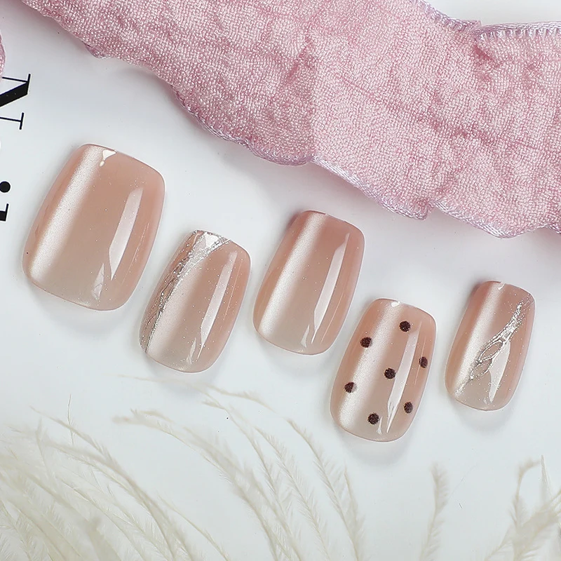 Elegantes Glitter-Akzent Press-On Nagelset