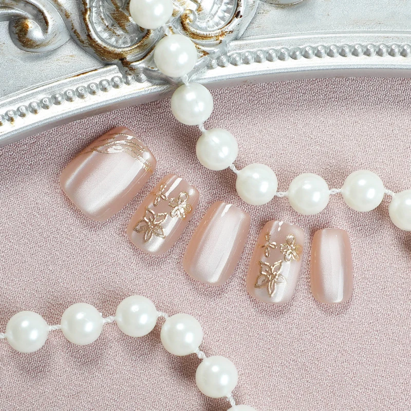 Elegantes Glitter-Akzent Press-On Nagelset