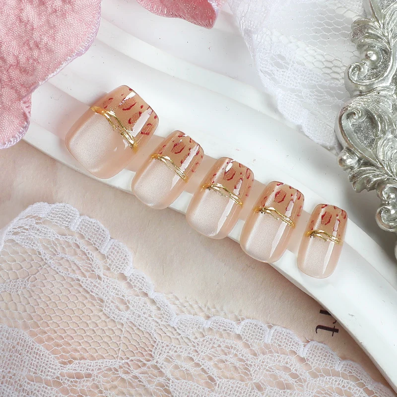 Elegantes Glitter-Akzent Press-On Nagelset