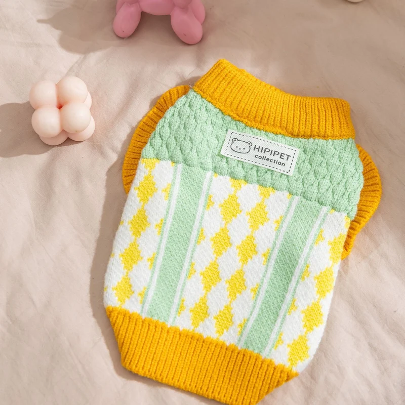 Strickpullover für Hunde und Katzen, Ananas-Muster