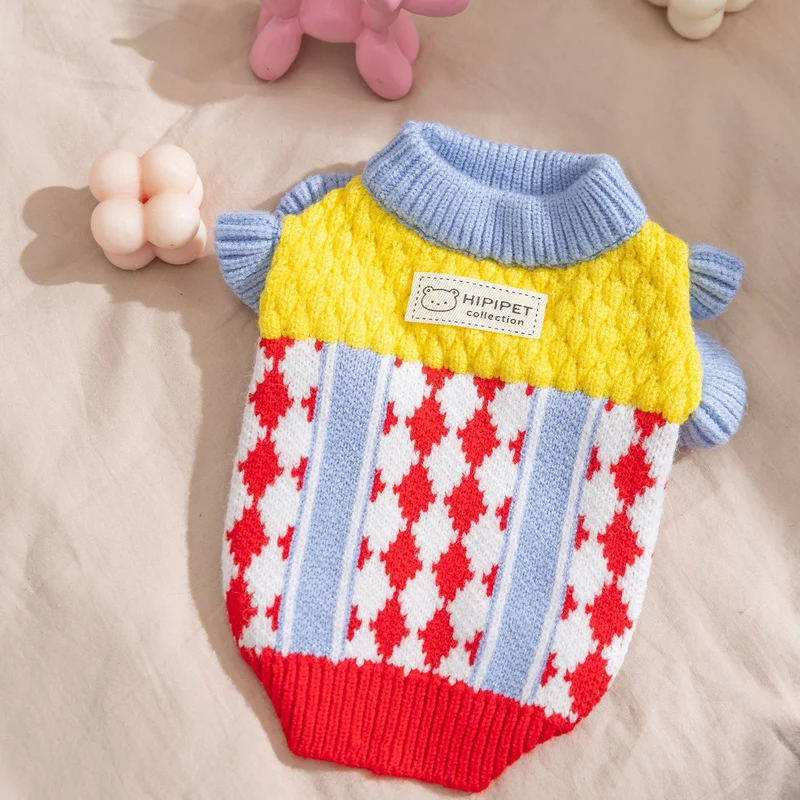 Strickpullover für Hunde und Katzen, Ananas-Muster
