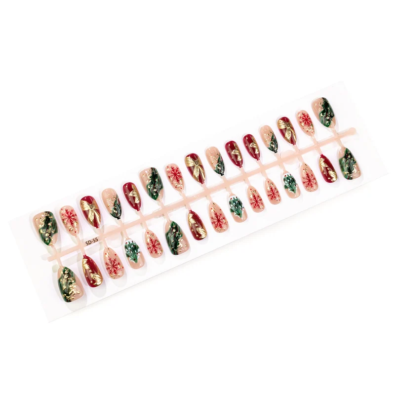 Festliche Weihnachts-Themen Druck-Nagelkunst