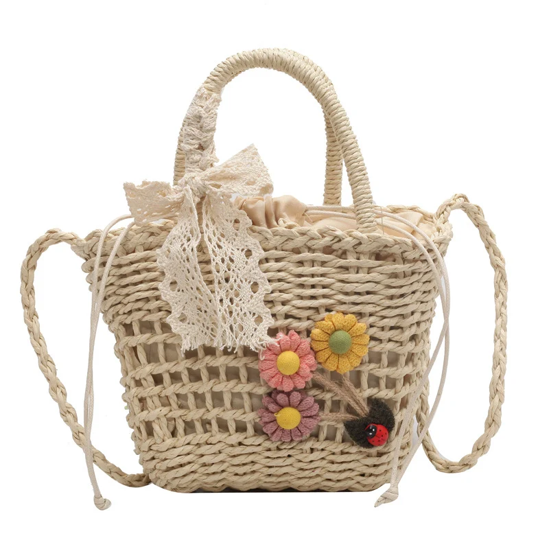 Handgefertigte florale bestickte gewebte Tragetasche