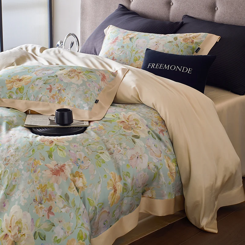 Bettwäsche-Set aus Lyocell mit Blumenmuster