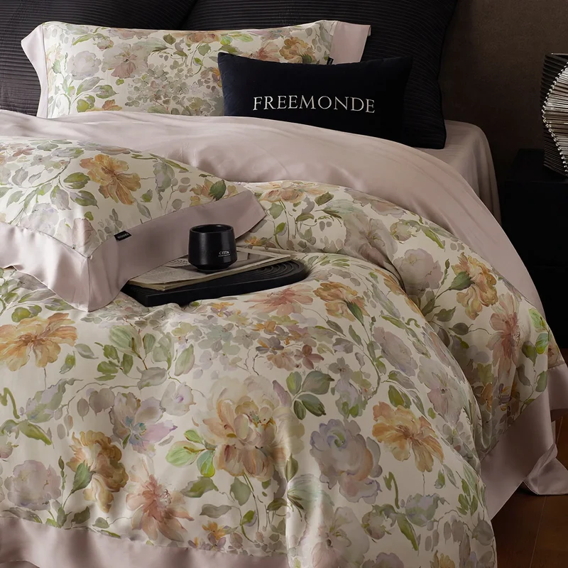 Bettwäsche-Set aus Lyocell mit Blumenmuster
