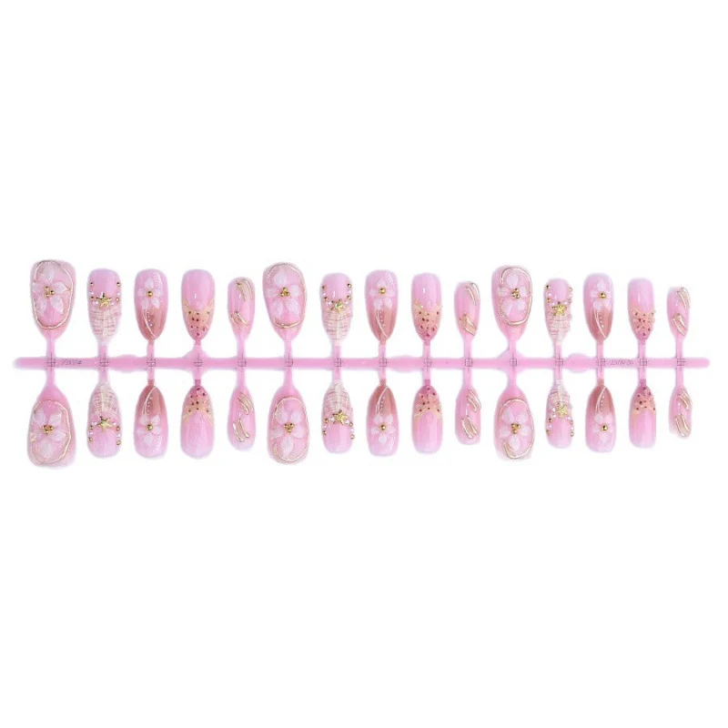 Verzierte Press-On-Nagelset