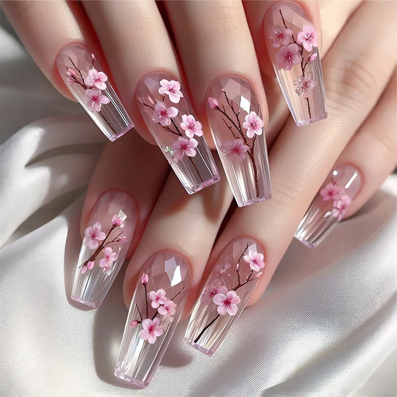 Blumen-Design Press-On Nägel