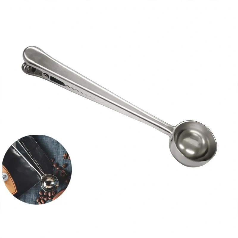 2-in-1 Kaffeelöffel und Klemme aus Edelstahl