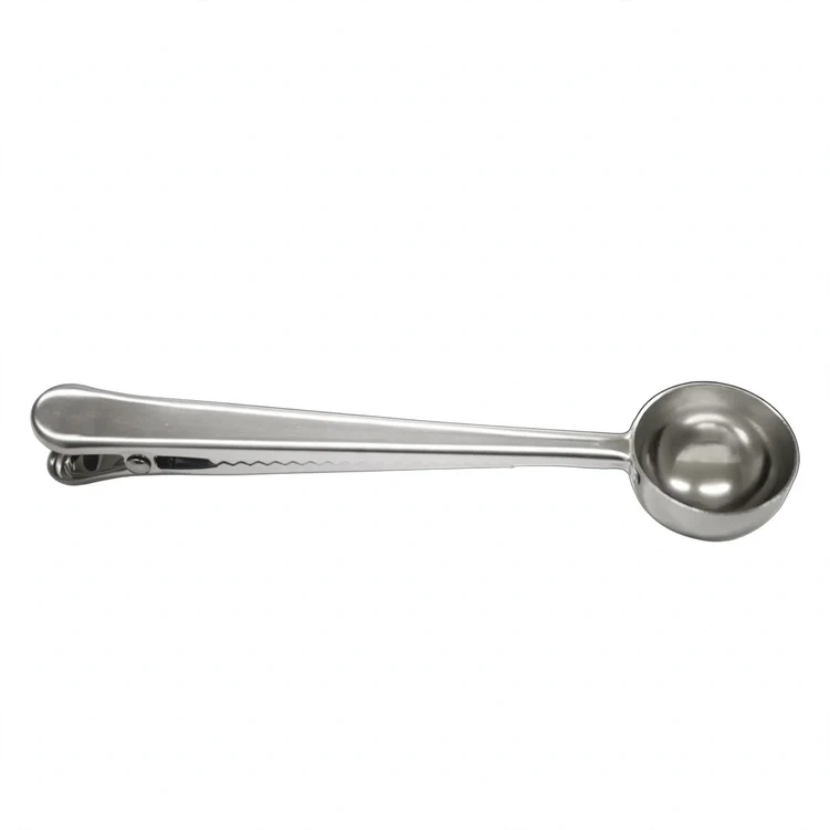 2-in-1 Kaffeelöffel und Klemme aus Edelstahl