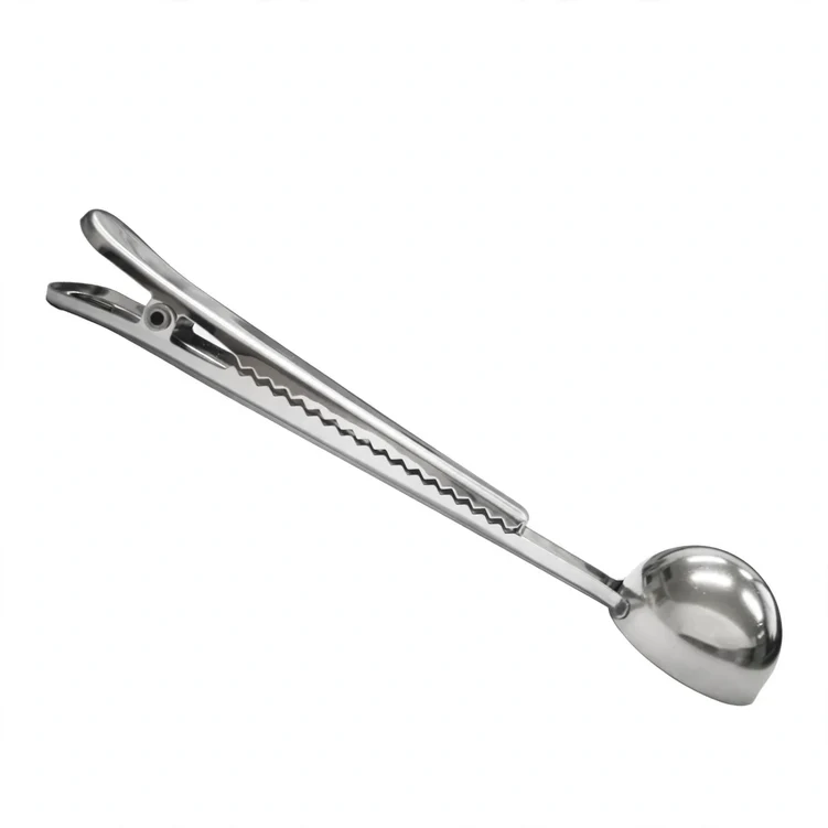 2-in-1 Kaffeelöffel und Klemme aus Edelstahl