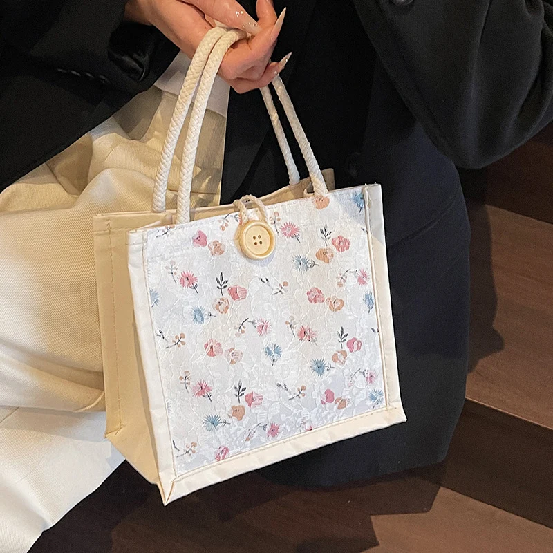 Blumemuster Handgefertigte Tragetasche