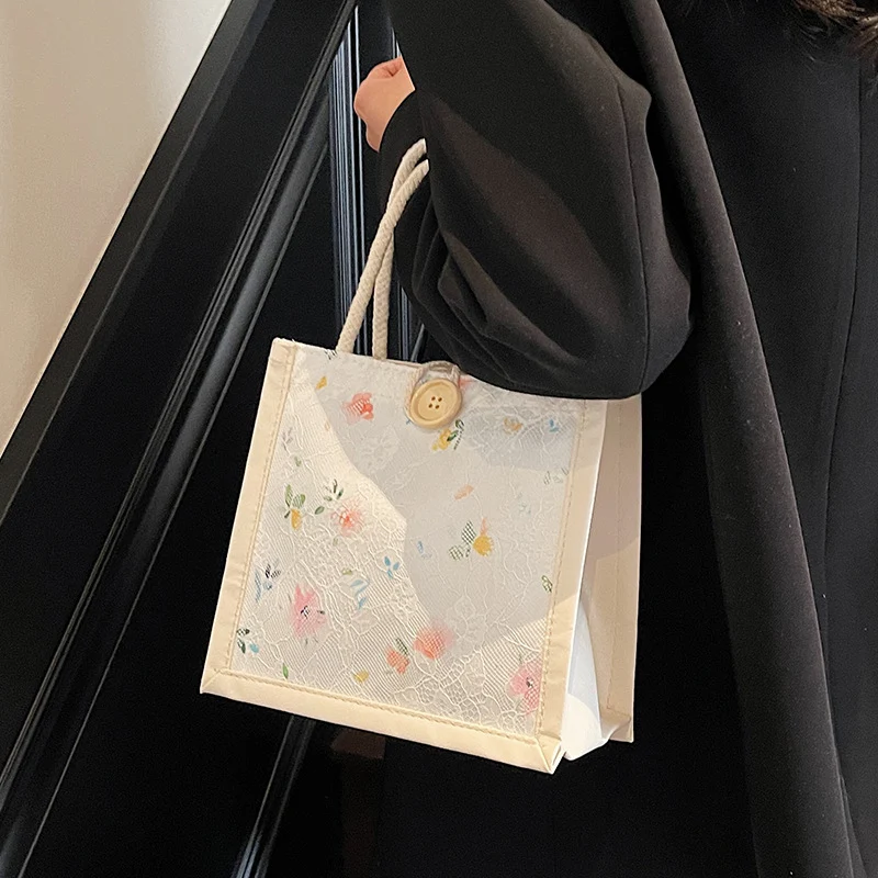 Blumemuster Handgefertigte Tragetasche