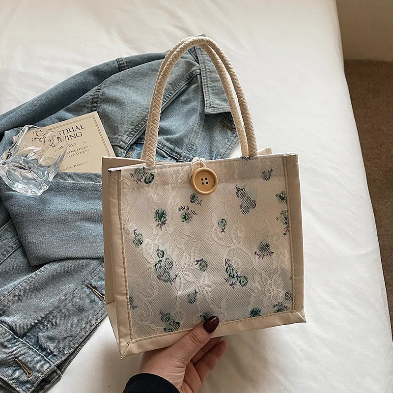 Blumemuster Handgefertigte Tragetasche