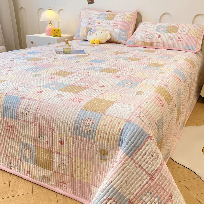 Baumwoll-Tagesdecke mit Babyfleece, 3-teilig