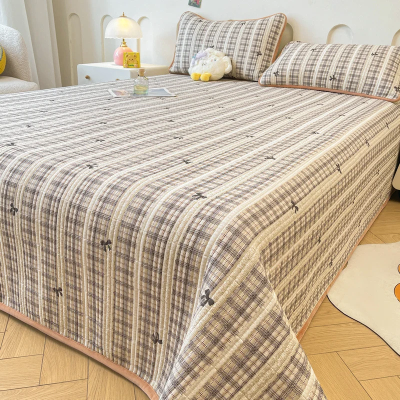 Baumwoll-Tagesdecke mit Babyfleece, 3-teilig