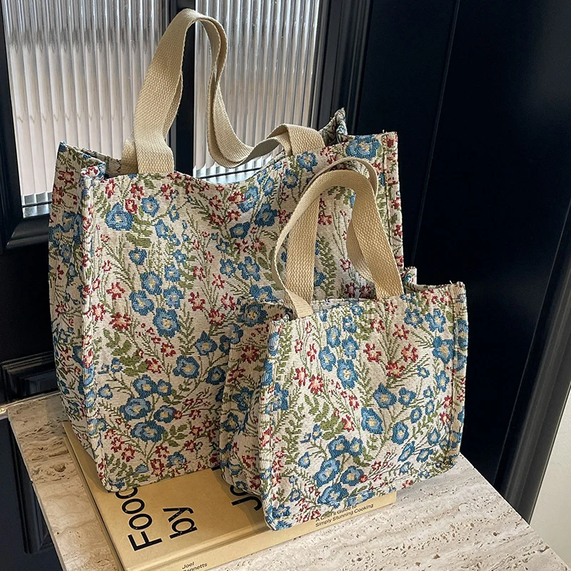 Blumen bestickte Canvas-Tasche 1790617150
