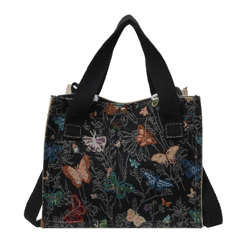 Floral Bestickte Canvas Tragetasche 1790616768