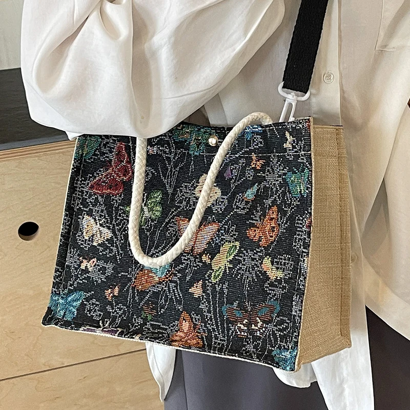 Floral Bestickte Canvas Tragetasche 1790616768