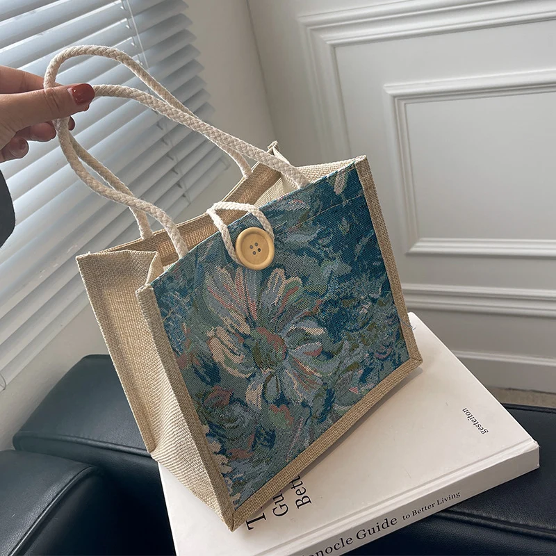 Floral bestickte Artisan Tragetasche