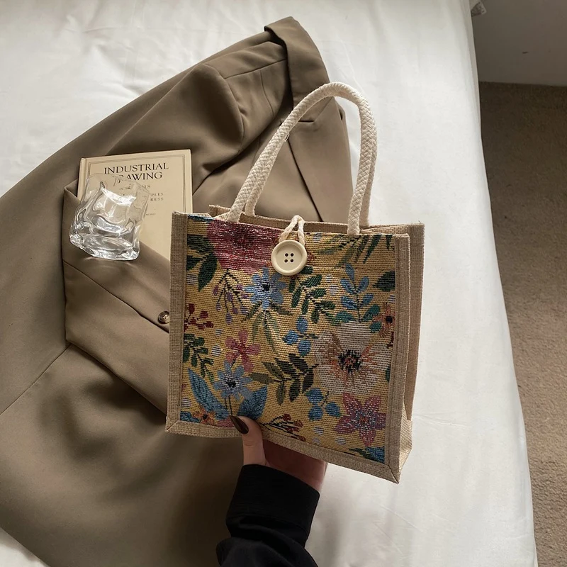 Blumenverzierte Mini-Tote-Bag