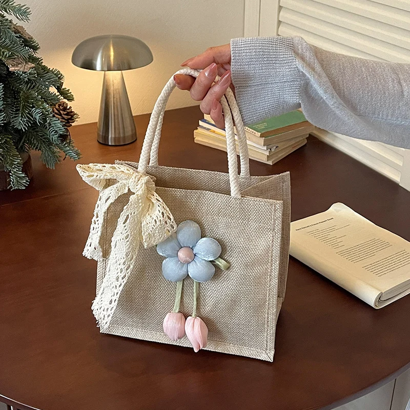Floral Accent Handgefertigte Tote Bag