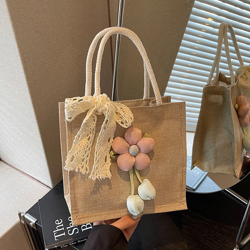 Floral Accent Handgefertigte Tote Bag
