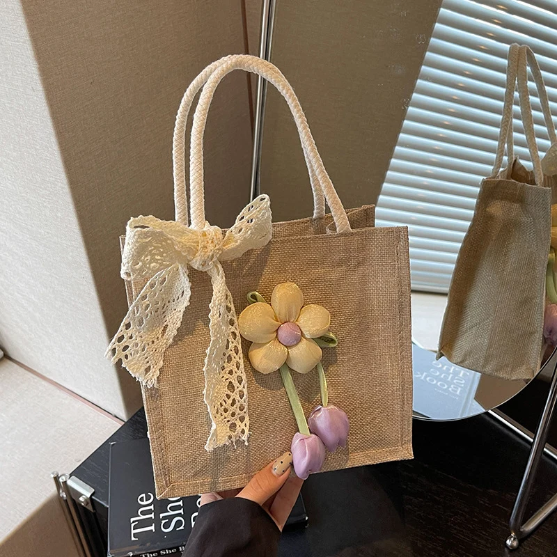 Floral Accent Handgefertigte Tote Bag