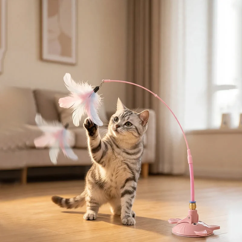 Katzenspielzeug mit Federn und Glocke