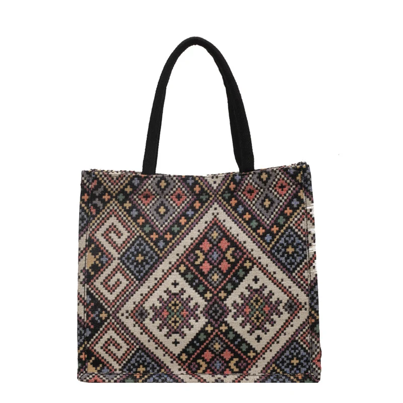 Ethnischer Druck Canvas Einkaufstasche