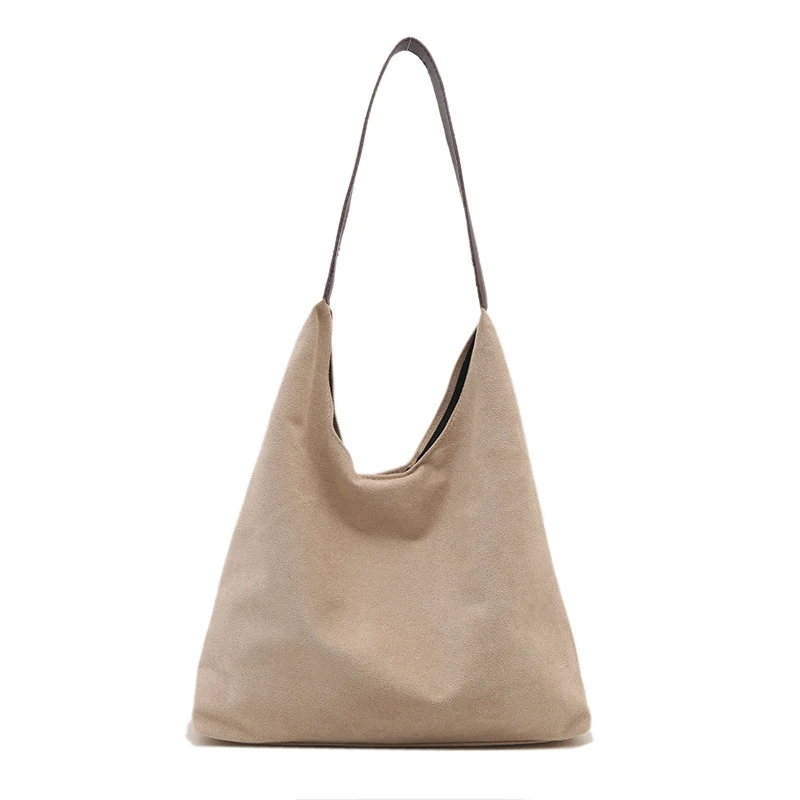 Minimalistische Wildleder Schultertasche