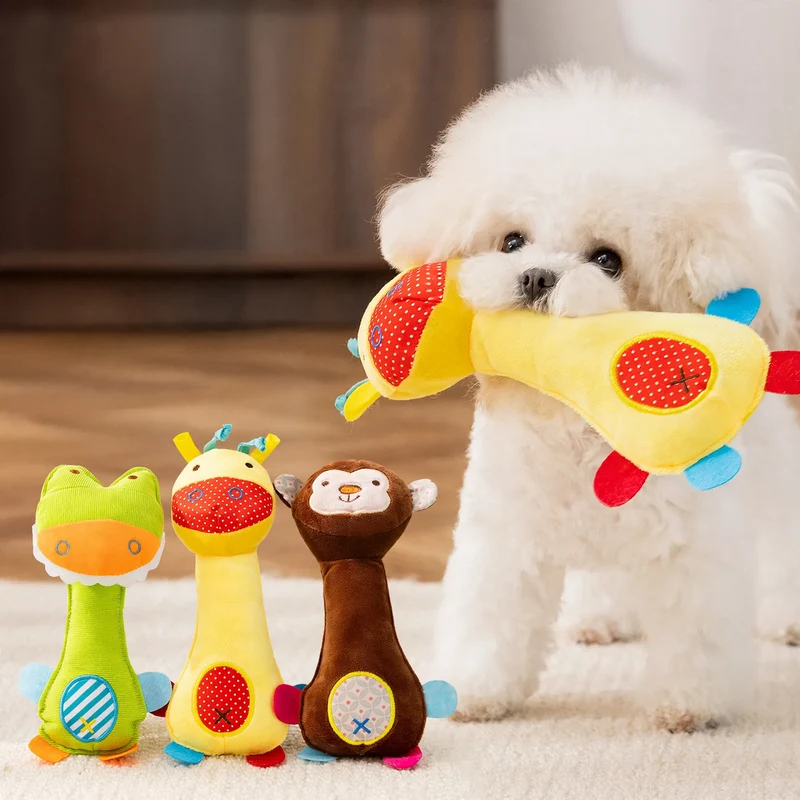 Plüsch-Tierspielzeug mit Quietscher für Hunde und Katzen