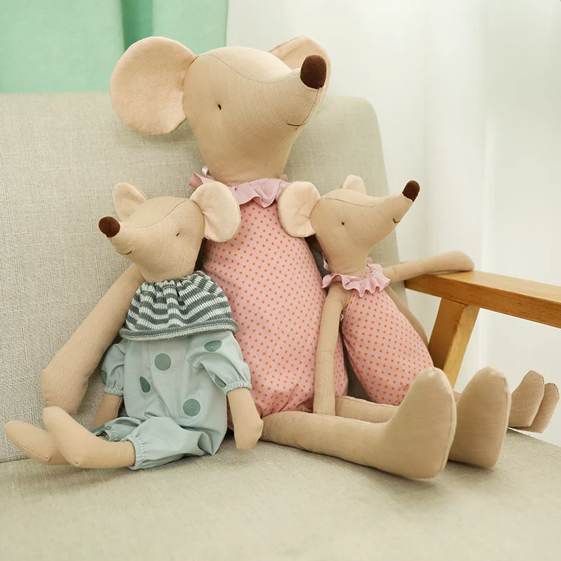 Plüsch-Maus mit Kleidung, 35–60 cm, Polyester