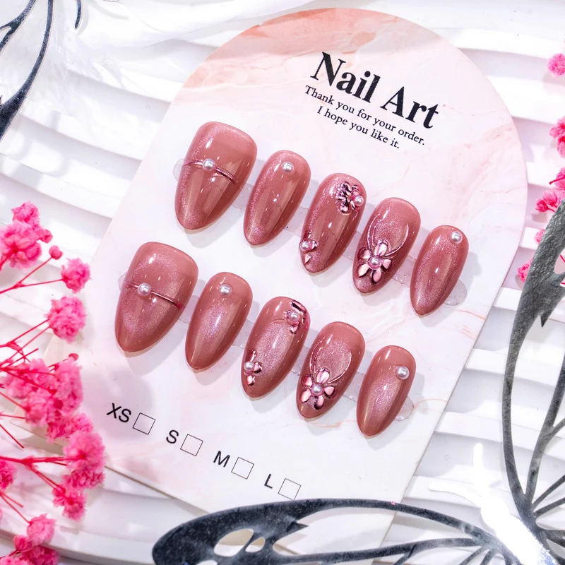 Elegantes Blumen Press-On Nagel Set