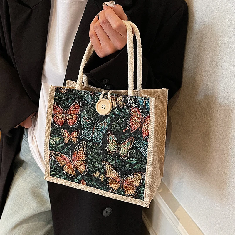 Bestickte Floral-Tragetasche