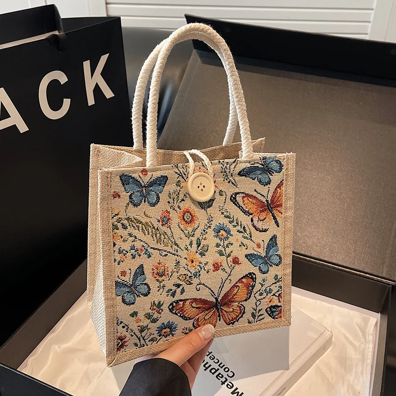 Bestickte Floral-Tragetasche