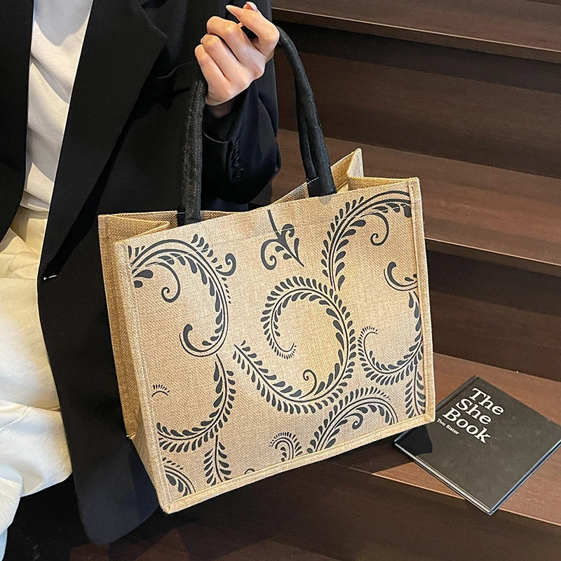 Elegantly gestaltete Leinen-Einkaufstasche