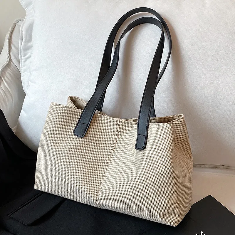 Elegante strukturierte Canvas-Handtasche