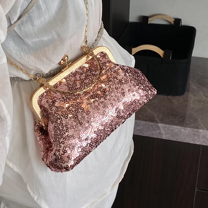 Elegante Pailletten Abendtasche