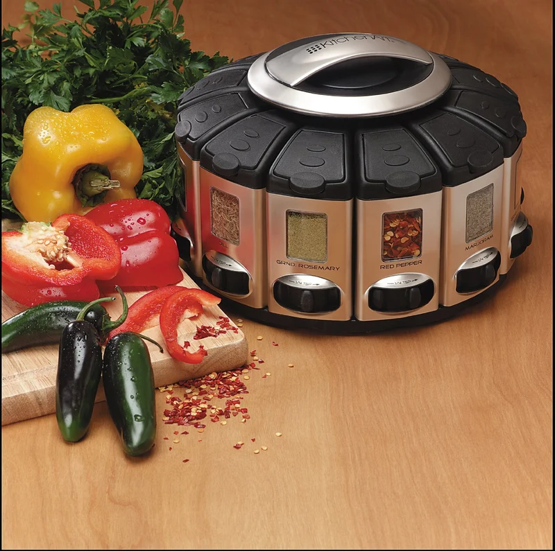 Spice Rack Carousel with Auto Measuring