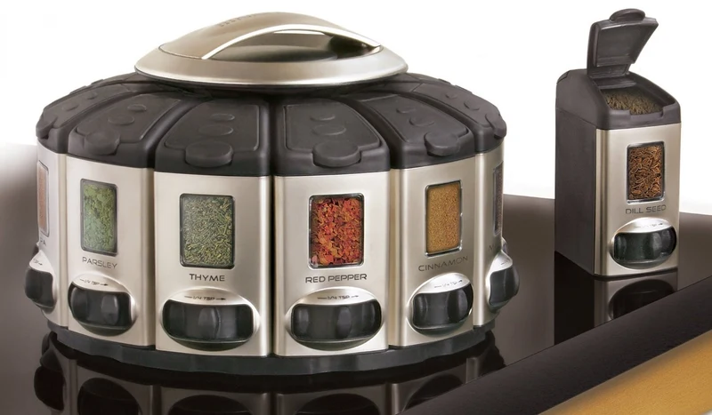 Spice Rack Carousel with Auto Measuring