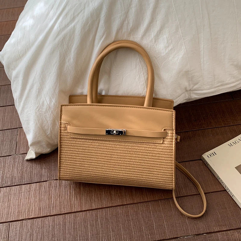 Elegante gewebte Handtasche mit abnehmbarem Schulterriemen