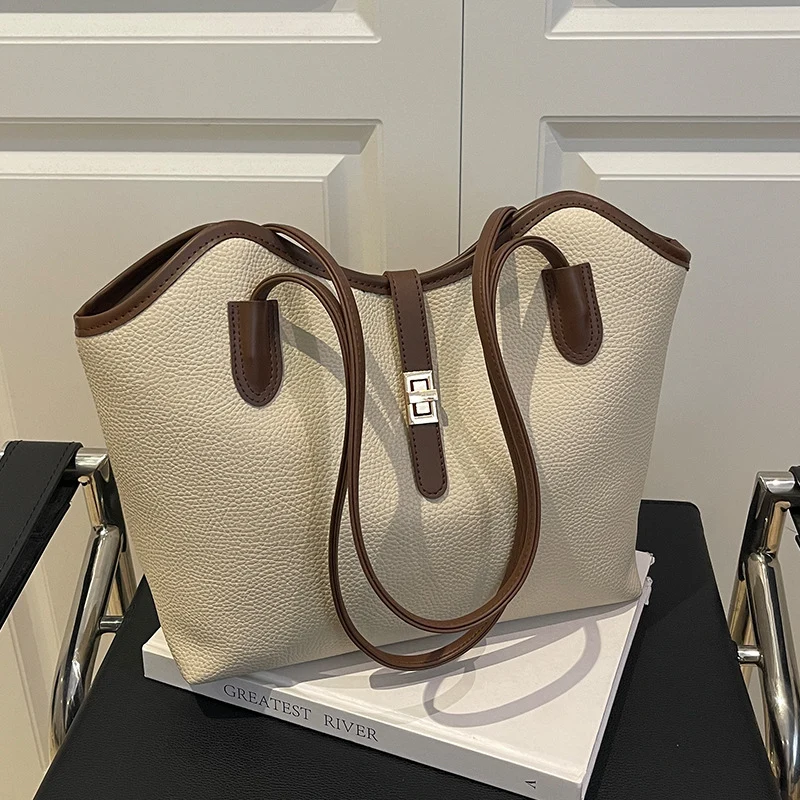 Elegante Strukturierte Leder Tote Bag